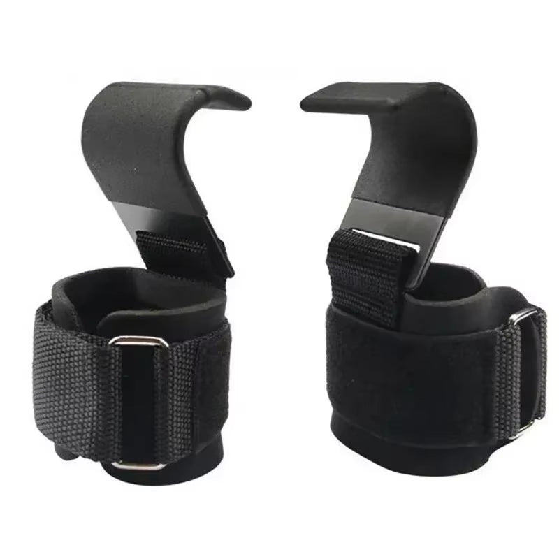 2/1PC Weight Lifting Hook Grips with Wrist Wraps Gym Hand-Bar Wrist Strap Fitness Hook Weight Strap Pull-Ups Power Lift Gloves