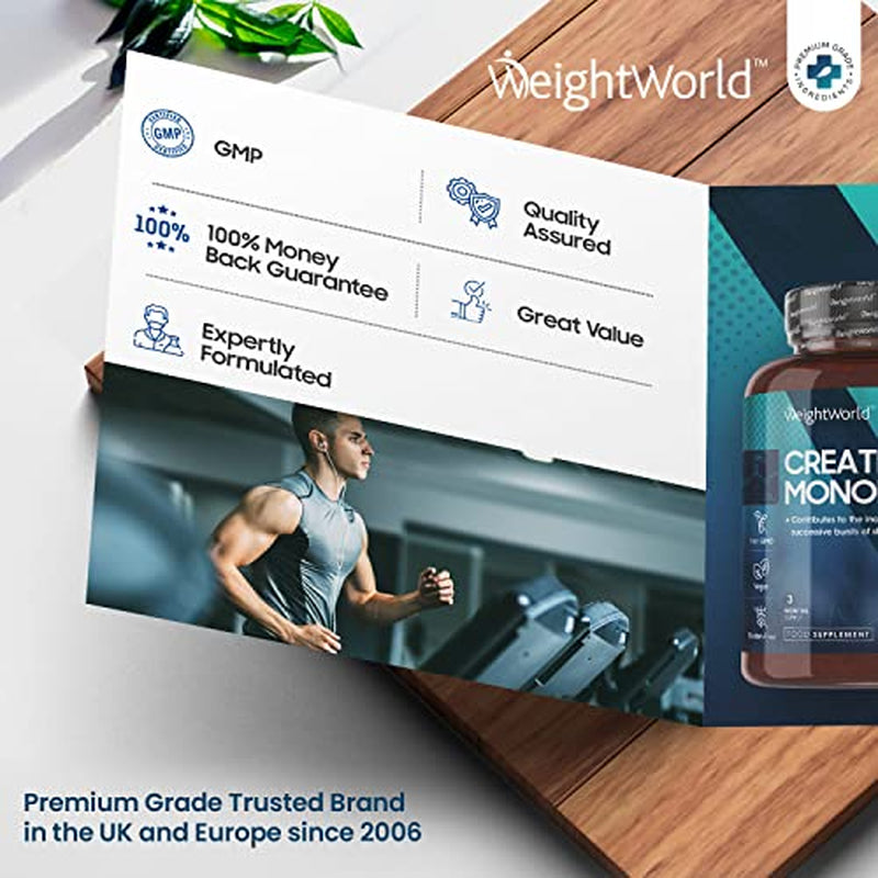 Creatine Monohydrate Tablets 3000Mg - 270 Tablets - Gym Supplement for Men & Women - Creatine Monohydrate Powder Alternative - Vegan & Keto Unflavoured Energy Supplement for Workout