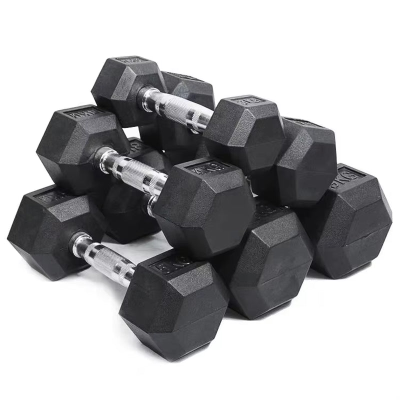 High Quality Hexagonal Rubber Coated 5Lb/2.5Kg Increasing Gym Fitness Equipment Dumbells Hex Dumbbell Set