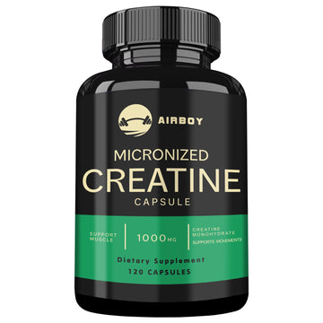 Micronized Creatine Capsules - for Muscle Endurance, Build Muscle & Enhance Performance - 120 Capsules