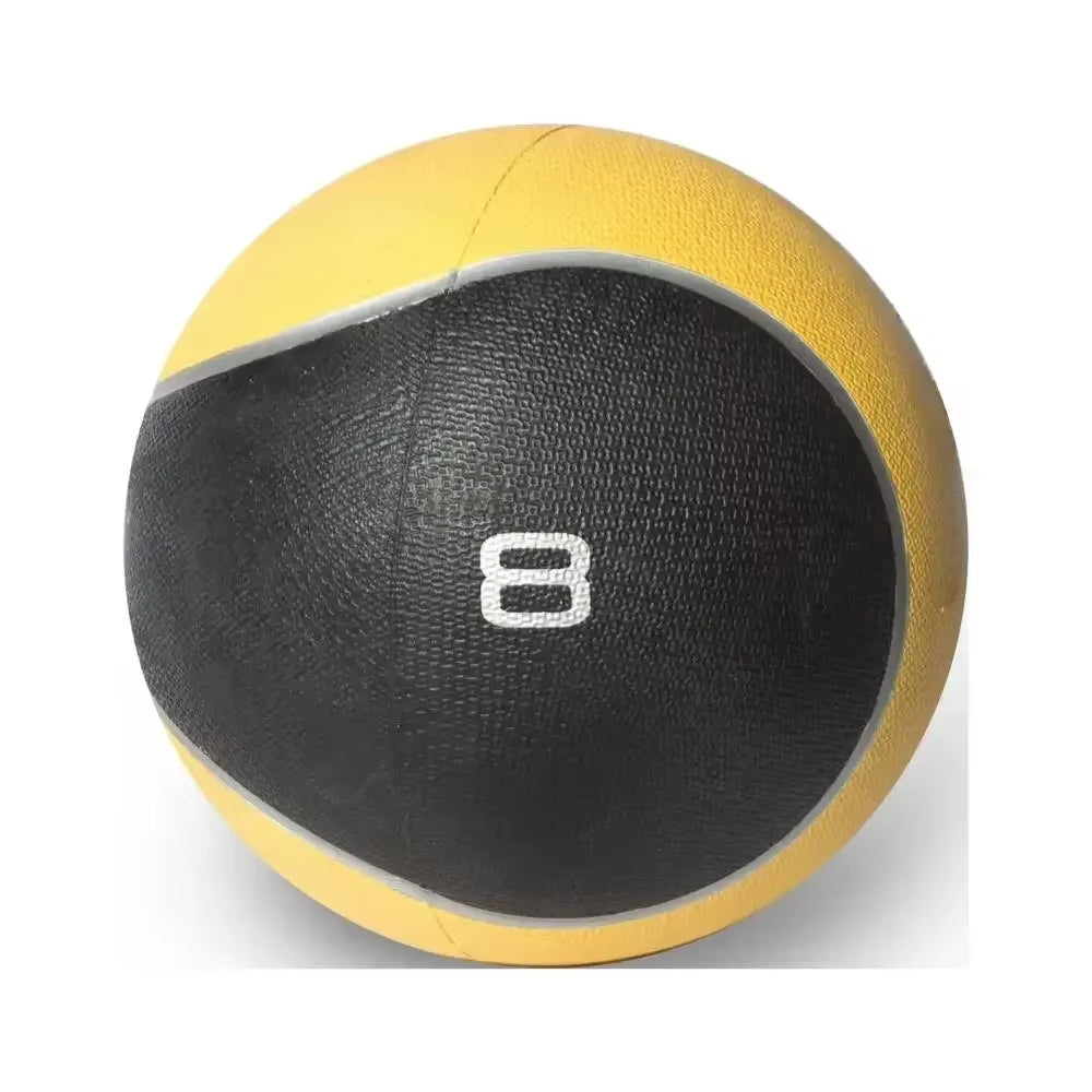 Rubber Medicine Ball 8Lb - Textured Grip, Dual-Tone, Core Conditioning & Strength Training for Home/Gym Fitness Equipment