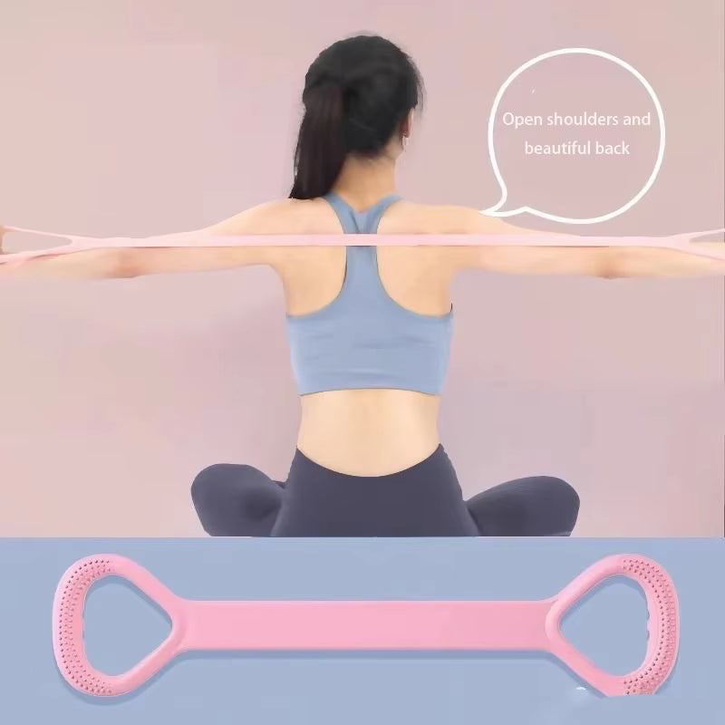 Stretch Strap Yoga 8-Figure Tensioner Yoga Tool Open Back Practice Shoulder Yoga Stretching Belt Elastic Stretch Band Workout