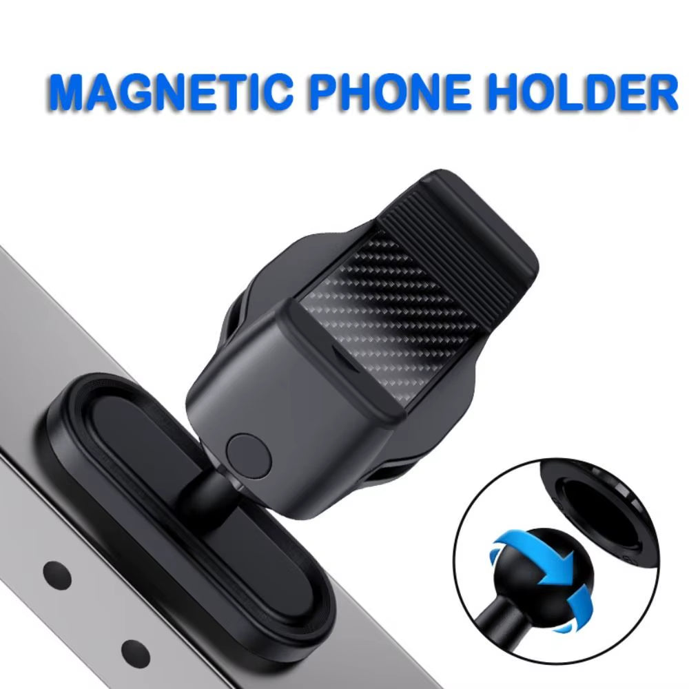 360 Rotatable Gym Magnetic Phone Holder Magnetic Base Joint Phone Mount Adjustable Phone Clip Bracket 4.7-6.5" Smartphones