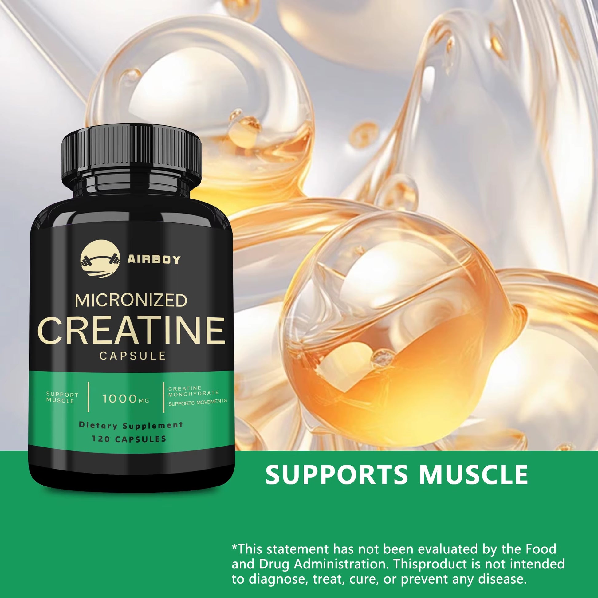 Micronized Creatine Capsules - for Muscle Endurance, Build Muscle & Enhance Performance - 120 Capsules