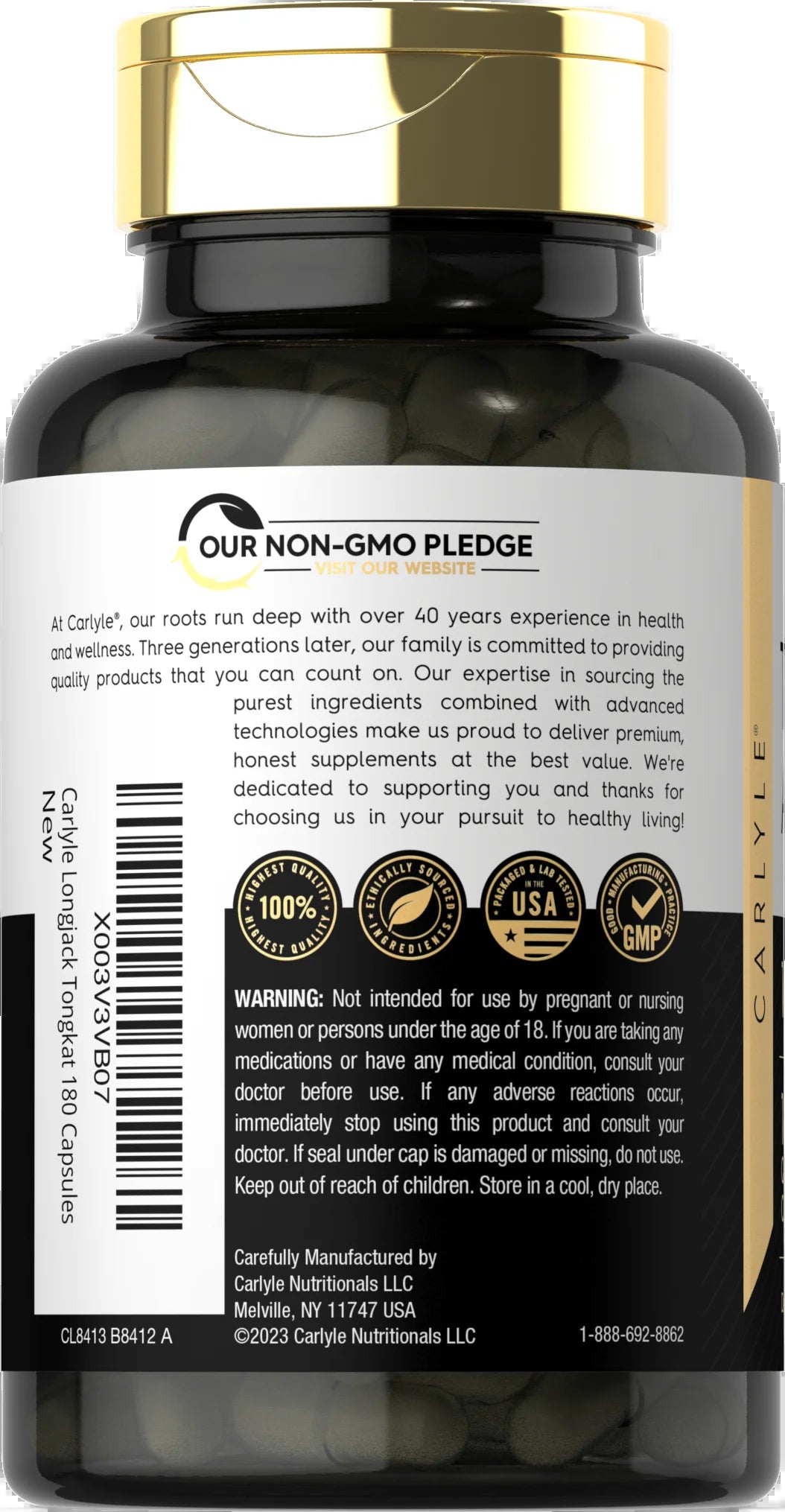 Tongkat Ali 1600Mg | 180 Capsules | Non-Gmo and Gluten Free Supplement | by