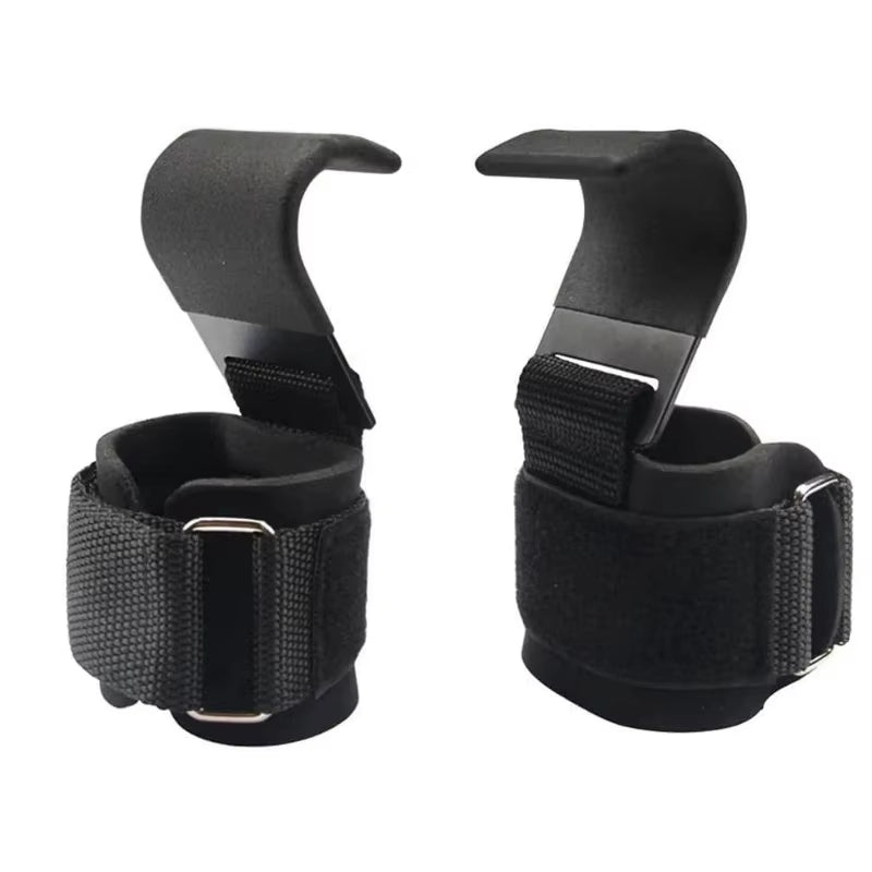 2/1PC Weight Lifting Hook Grips with Wrist Wraps Gym Hand-Bar Wrist Strap Fitness Hook Weight Strap Pull-Ups Power Lift Gloves