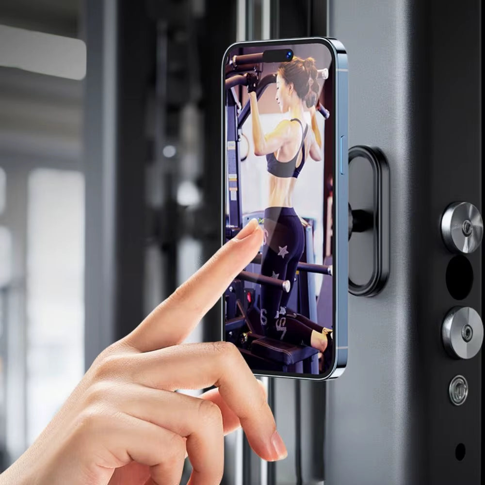 360 Rotatable Gym Magnetic Phone Holder Magnetic Base Joint Phone Mount Adjustable Phone Clip Bracket 4.7-6.5" Smartphones