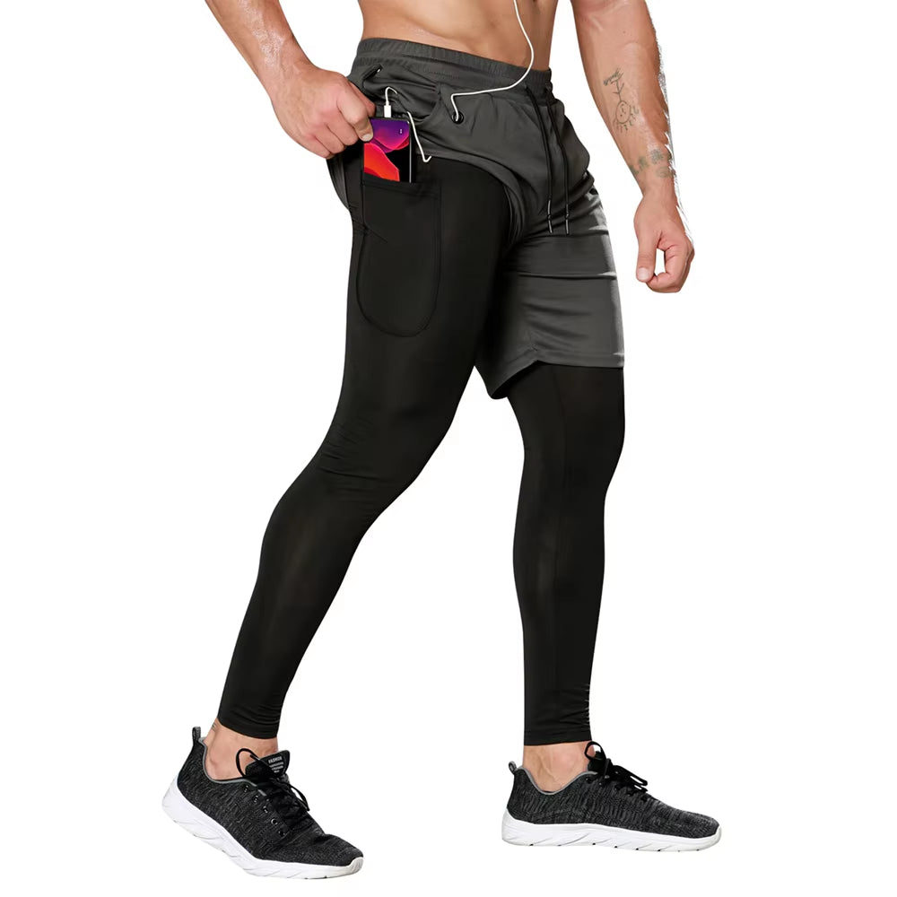 Mens Sport Pants Fitness Compression Pants Men Quick Dry Sportswear Trousers Male Training Joggers Running Tights Men Gym Pants
