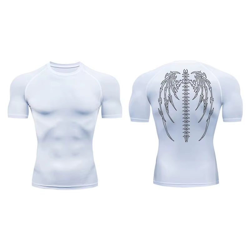 Graphic Compression Shirts for Men Short Sleeve Rash Guard Gym Workout Tshirt Tees Athletic Quick Dry Baselayer Undershirts Tops