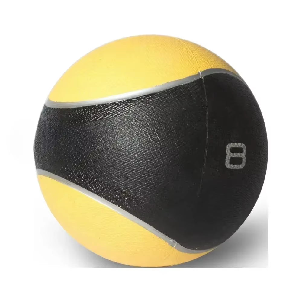 Rubber Medicine Ball 8Lb - Textured Grip, Dual-Tone, Core Conditioning & Strength Training for Home/Gym Fitness Equipment